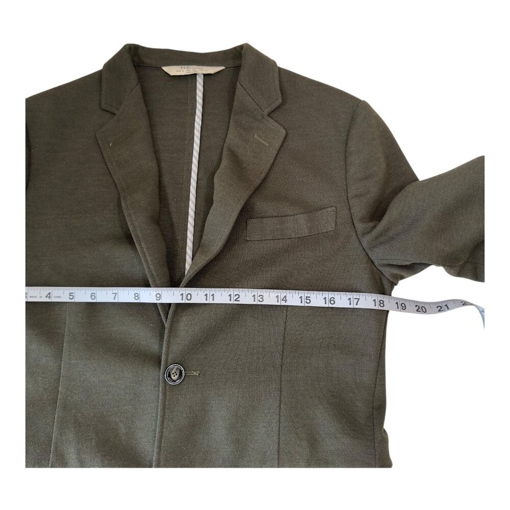 H.E. By Mango Slim Fit Mens Olive Green Blazer Ja… - image 6